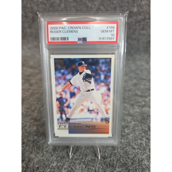 2000 Pacific Crown Collection - Roger Clemens #186 PSA 10 GEM MT Yankees - Picture 1 of 3